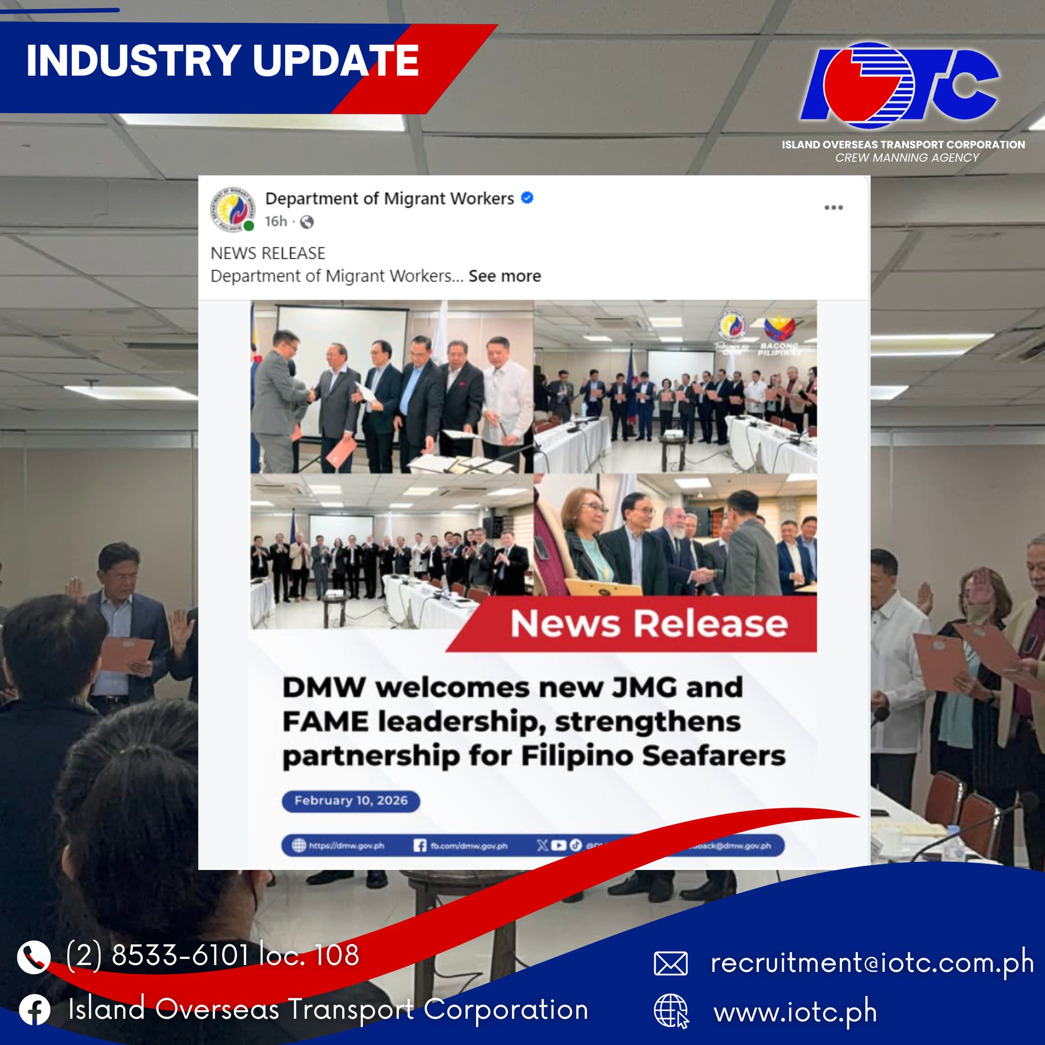 INDUSTRY UPDATE | Advancing Maritime Leadership: IOTC Chairman Emeritus Appointed in JMG–FAME 2026–2027 Term